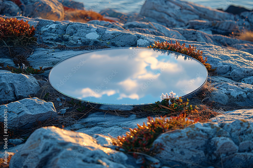 Fototapeta premium A mirror on earth that reflects the sky