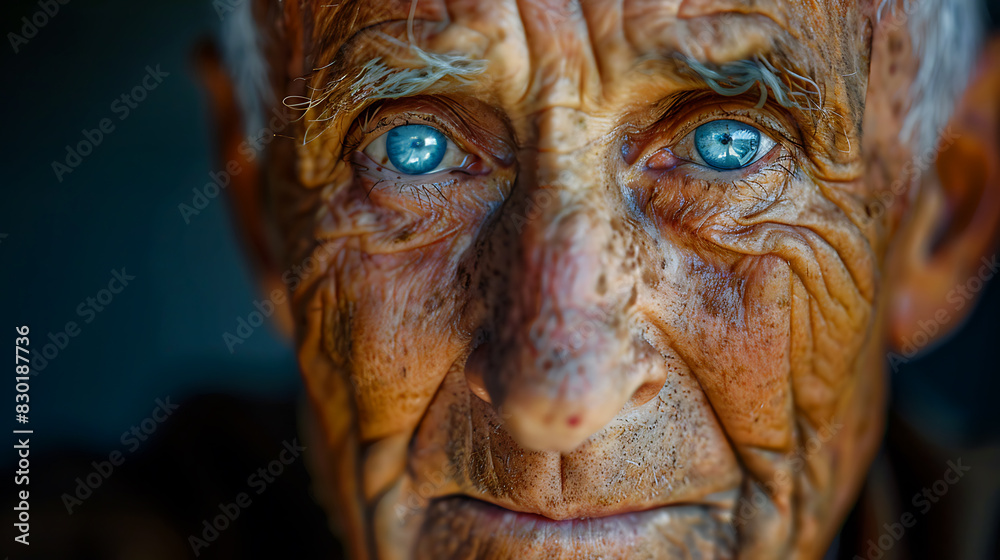 Elderly Man with tanned skin and Bright Blue Eyes, portrait Elderly Man with tanned skin and Bright Blue Eyes, portrait