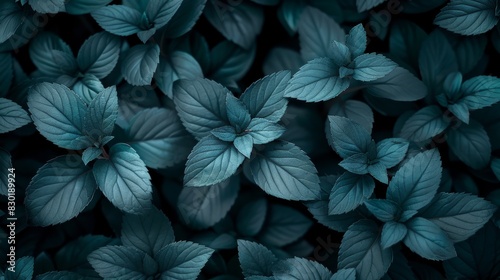  A close-up of leaves with green tops and bottoms The image features leaves, with green colors appearing on both their upper and lower surfaces photo