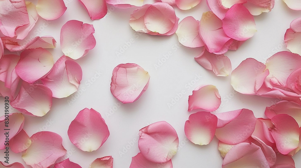 Obraz premium Romantic delicate background with many rose petals