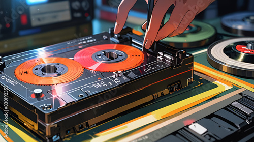 dj mixer with record