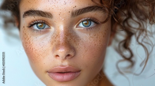 balanced-toned beauty facial skin  against a white backdrop