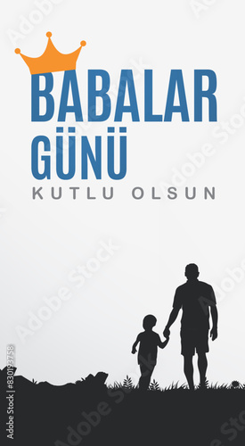 Babalar günü kutlu olsun. babalar günü vektör tasarımları. Translation: Happy Father's Day to all dads. banner  photo