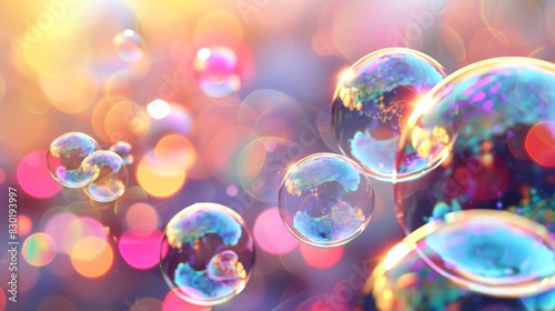  A collection of soap bubbles hovering above a blue and pink backdrop, brimming with numerous bubbles suspended atop one another, as well as those drifting in the air