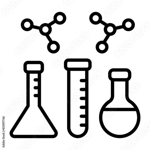 Chemical Sustances Vector Line Icon Design