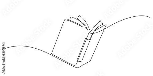 book opening one line drawing continuous educational