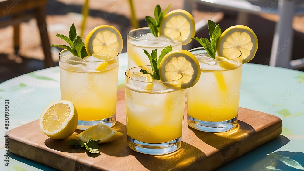 Fototapeta premium Set of lemonade coctail drink