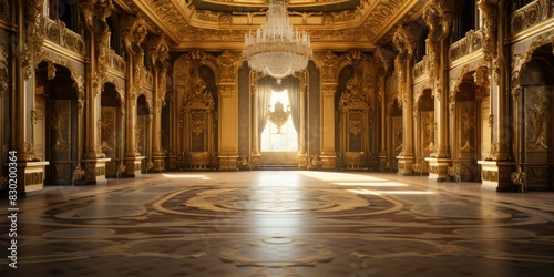 A classic extravagant European style palace with gold decorations