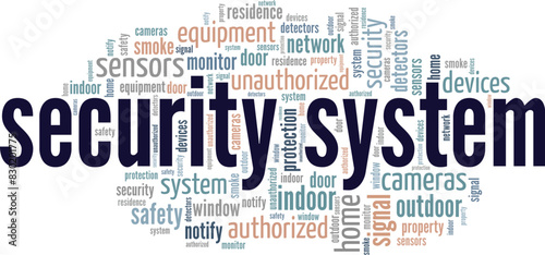Security System word cloud conceptual design isolated on white background.