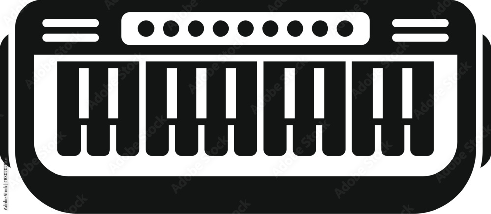 Simple vector illustration of a harmonica icon in black and white Simple vector illustration of a harmonica icon in black and white