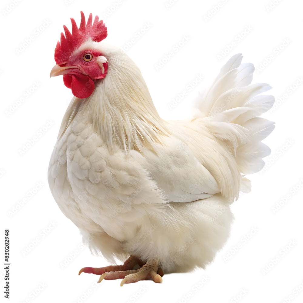 Fototapeta premium a brahma white chiken on transparent background