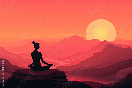 Serene Meditation in Nature during Sunset