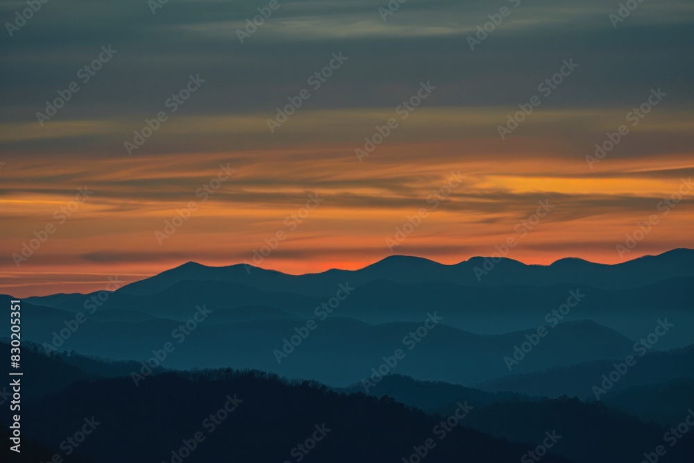 Scenic Mountain Range at Sunset