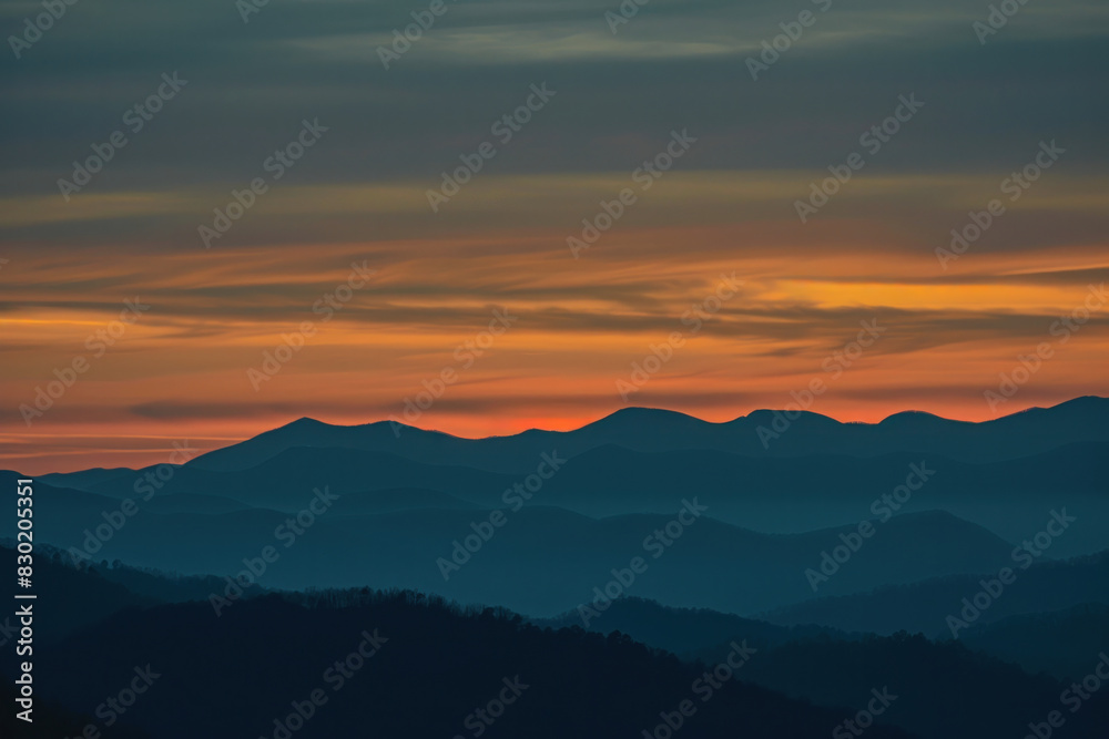 Scenic Mountain Range at Sunset Scenic Mountain Range at Sunset