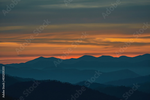 Scenic Mountain Range at Sunset
