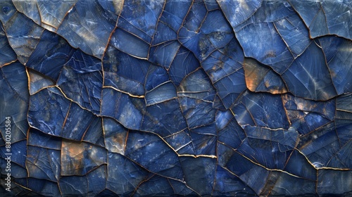  A tight shot of a blue-gold wall texture, seemingly divided by a knife photo