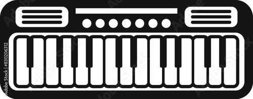 Simplified vector icon of a melodica, ideal for musicthemed designs