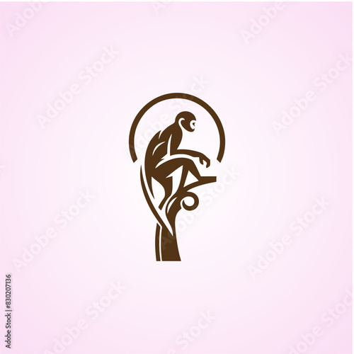 Photography vector icon monkey logo design