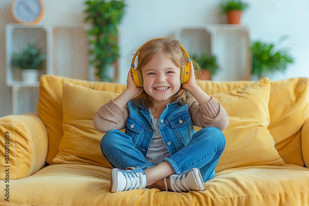 child sitting on sofa child sitting on sofa