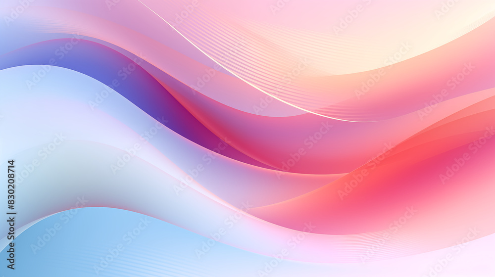 Abstract Image, Smooth Gradient Lines and Pastel Colors, Pattern Style Texture, Wallpaper, Background, Cell Phone and Smartphone Cover, Computer Screen, Cell Phone and Smartphone Screen, 16:9 Format -