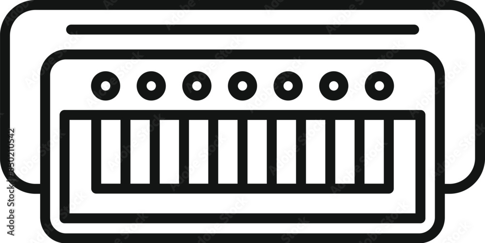 Simple black and white line art of a piano keyboard, ideal for musicrelated design elements Simple black and white line art of a piano keyboard, ideal for musicrelated design elements