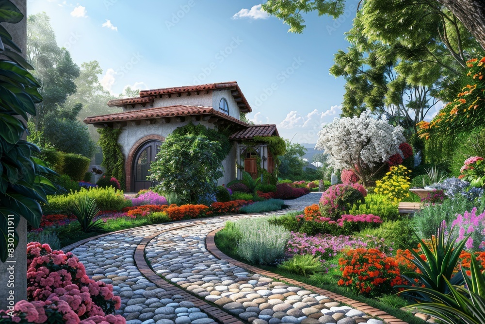 Vibrant Garden Bursting with Colorful Blooms Vibrant Garden Bursting with Colorful Blooms
