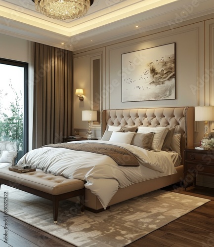 Spacious European Style Bedroom Interior