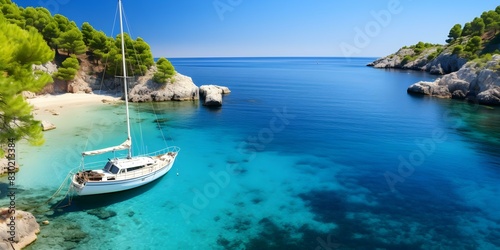Luxury yachting in Croatias Adriatic Sea offers serene travel experiences. Concept Luxury Yachting, Croatia, Adriatic Sea, Serene Travel, Experiences photo