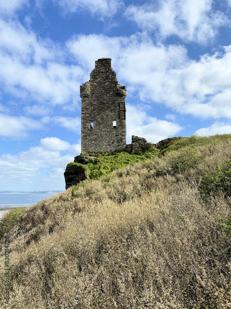 A view of Geenan Castle overlooking Ayr Beach