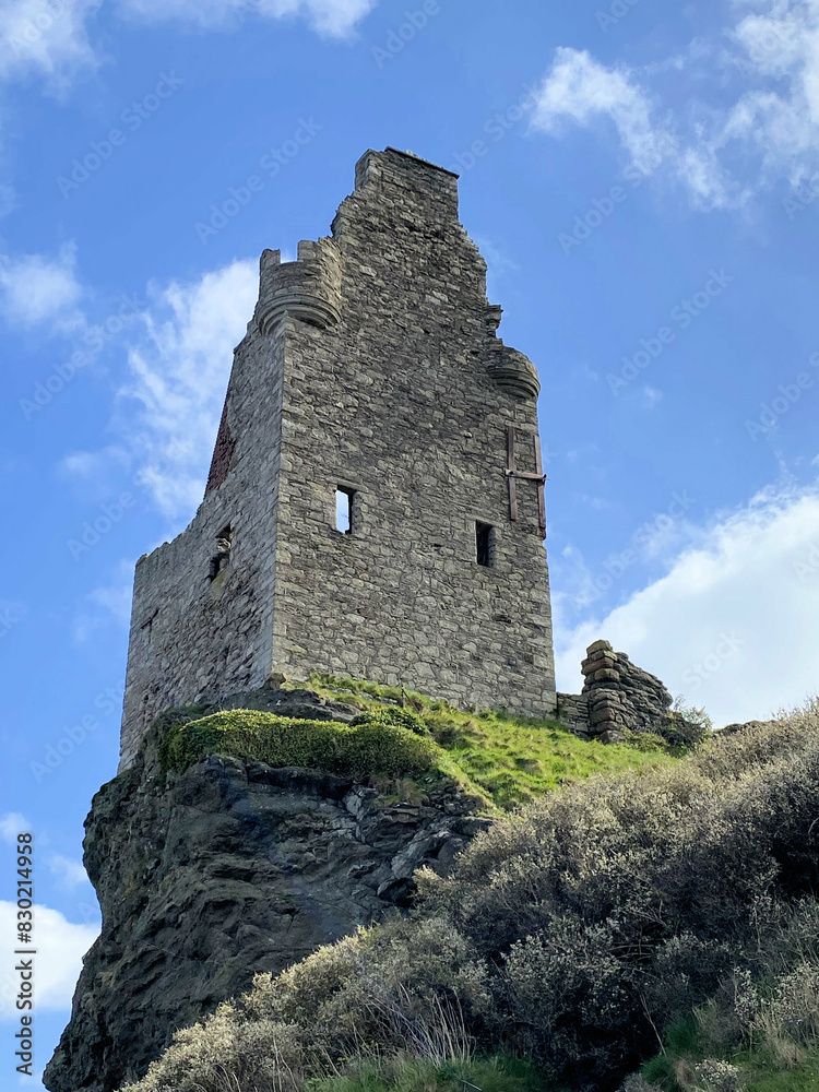 A view of Geenan Castle overlooking Ayr Beach