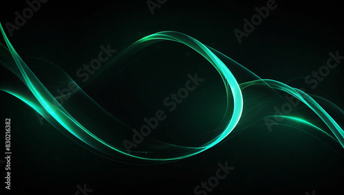 polar lights concept, flowing shapes in the dark, abstract background