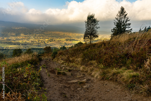 on the trail in the Bieszczady Mountains