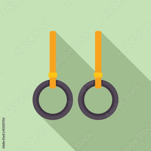 Minimalist vector illustration of gymnastic rings on a twotone background