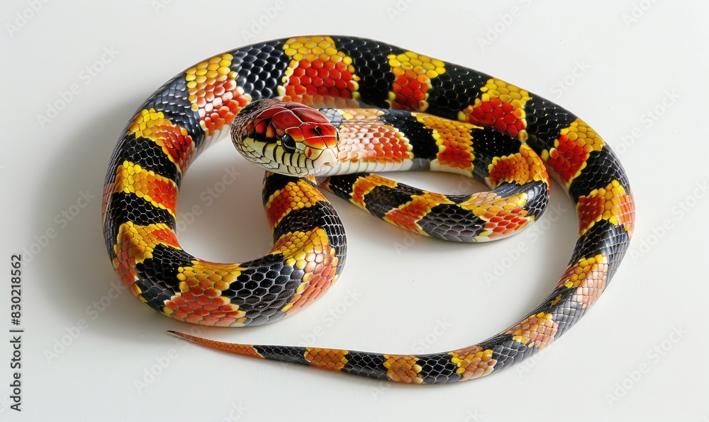 Naklejka premium Coral snake on neutral background
