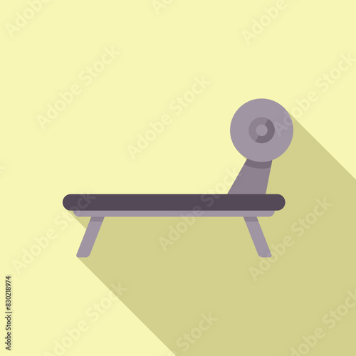 Simple illustration of a contemporary style chaise lounge with a long shadow