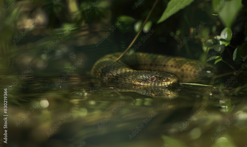 Obraz premium Snake in murky water