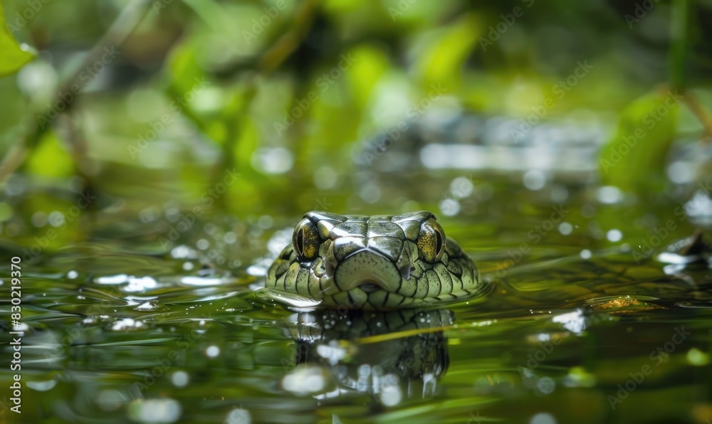 Fototapeta premium Snake in murky water