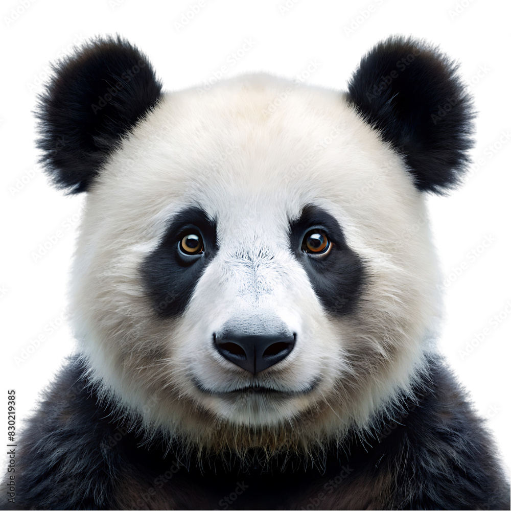 Fototapeta premium a panda poritrit on transparent background