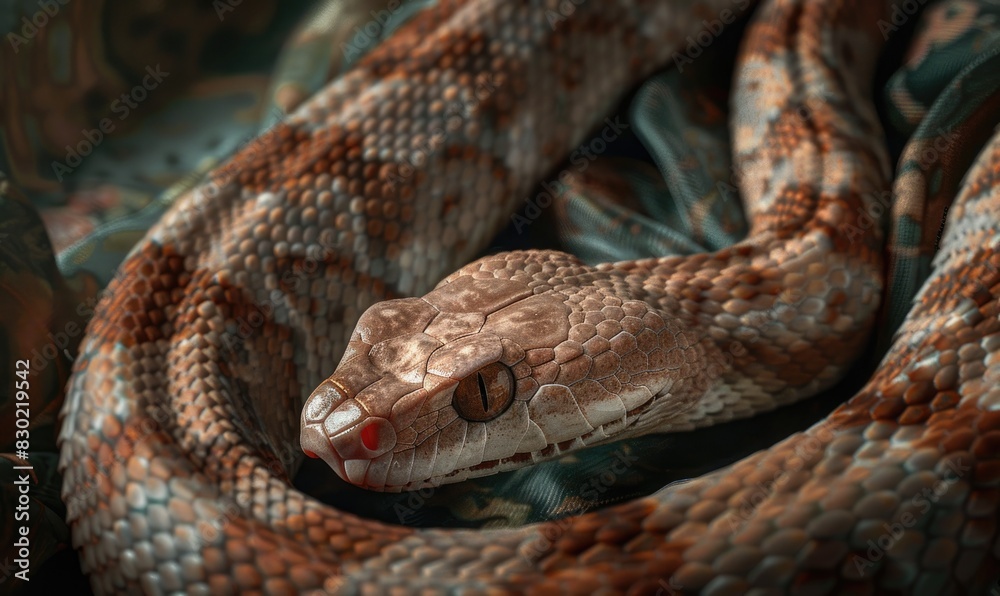 Closeup portrait of snake head Closeup portrait of snake head