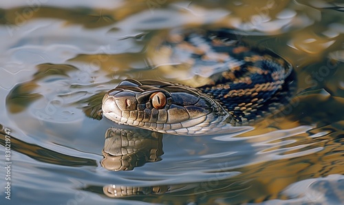 Snake on water surface