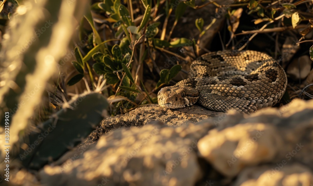 Snake under a rock Snake under a rock