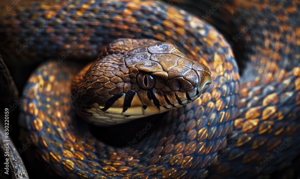 Closeup portrait of the snake Closeup portrait of the snake