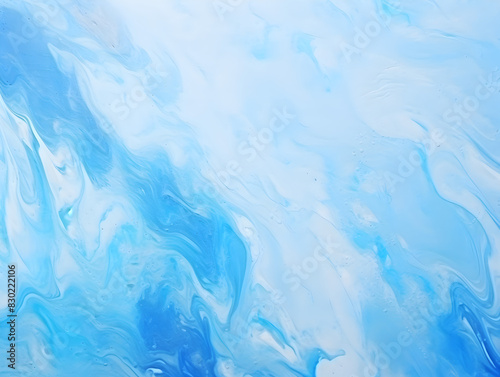 Abstract white and blue marble ink painting background 