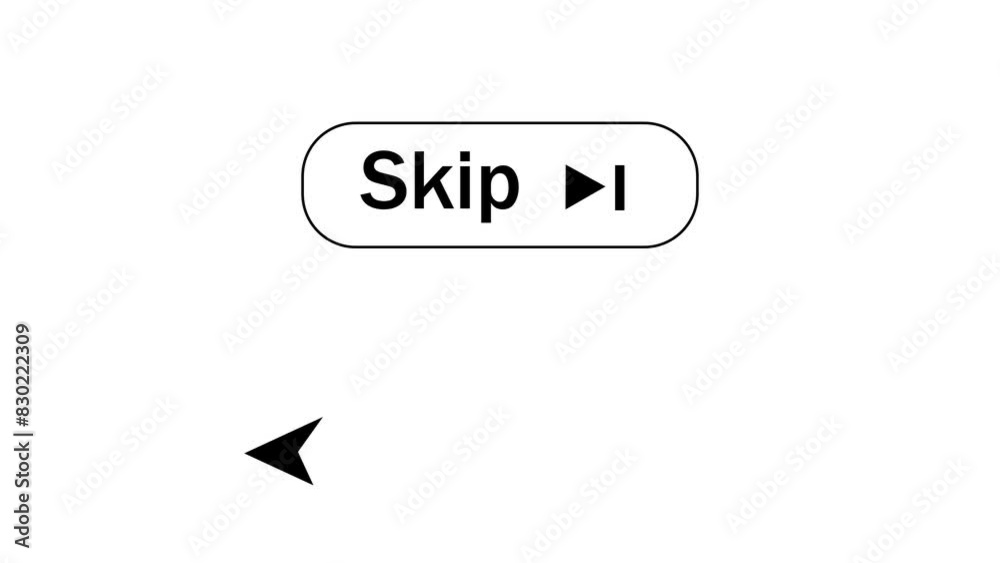 Pc. Skip Button animated video of computer mouse cursor by clicking skip button ...
