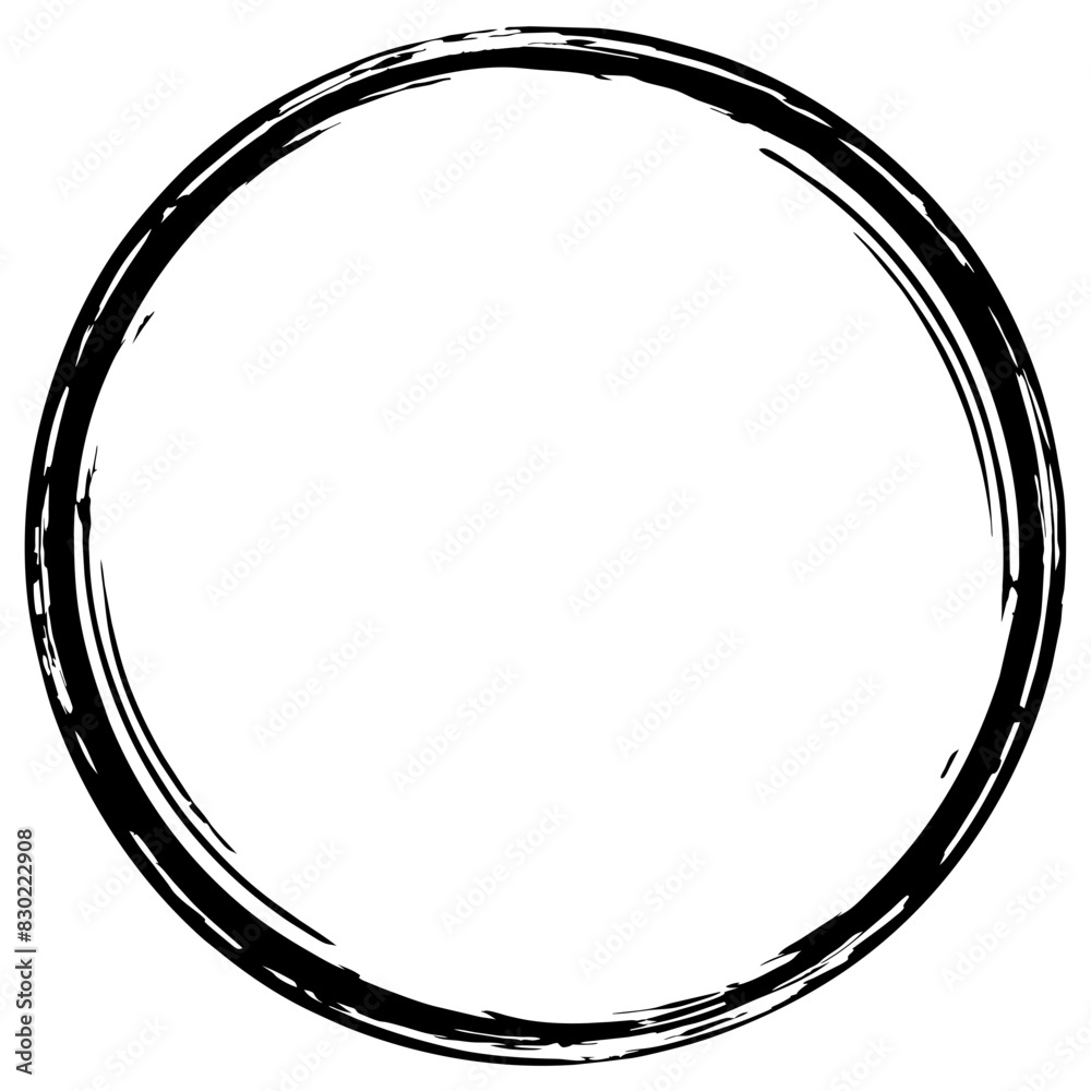 Abstract Grunge Circle Vector - Black Ink Brush Stroke Circular Frame Abstract Grunge Circle Vector - Black Ink Brush Stroke Circular Frame