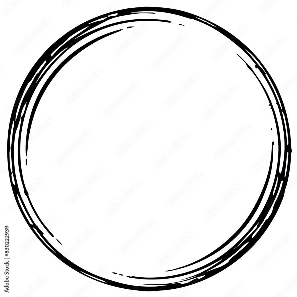 Artistic Hand-drawn Circular Brush Stroke Vector