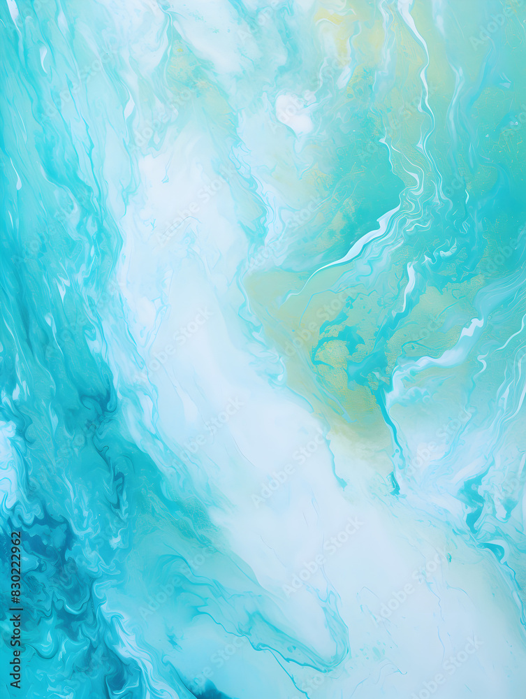 Abstract white and turquoise marble ink painting background Abstract white and turquoise marble ink painting background