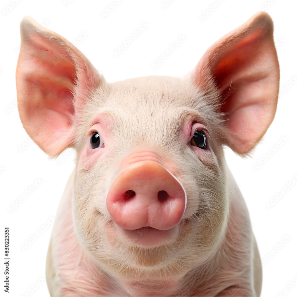 a pig poritrit on transparent background a pig poritrit on transparent background
