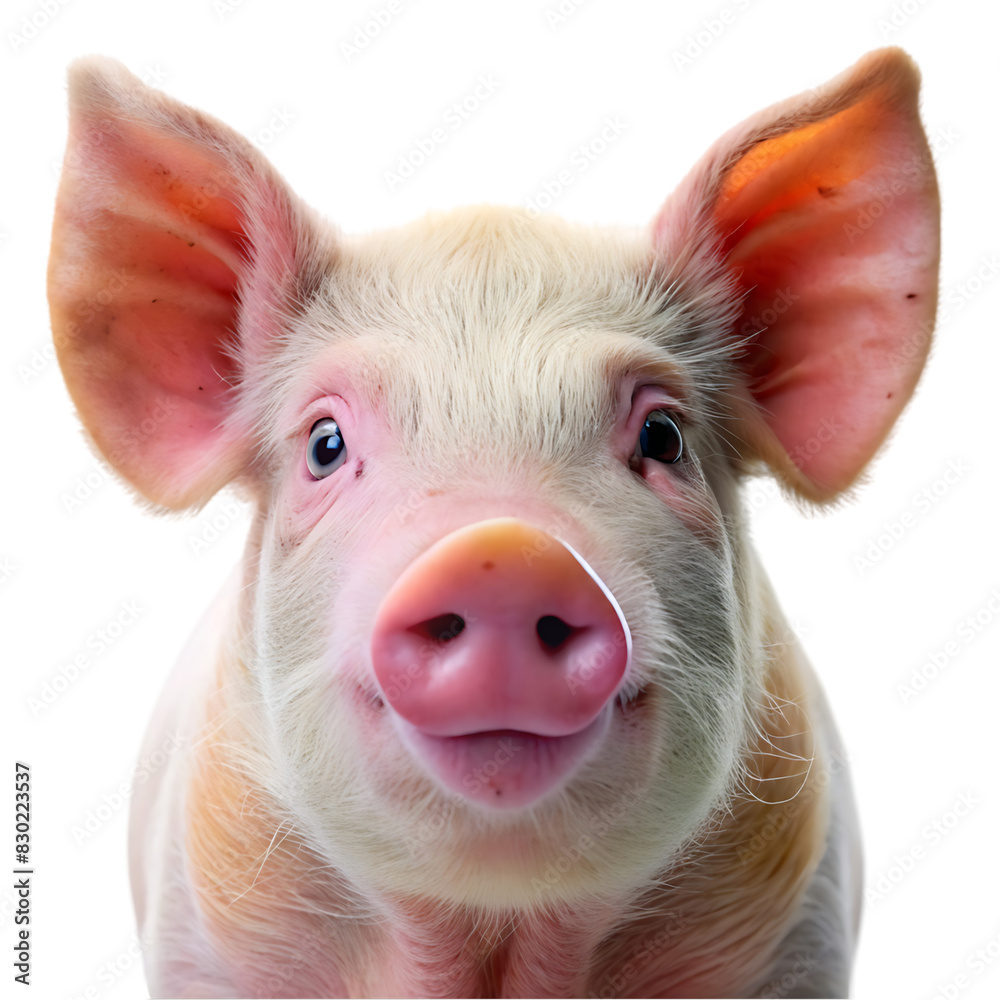 a pig poritrit on transparent background a pig poritrit on transparent background