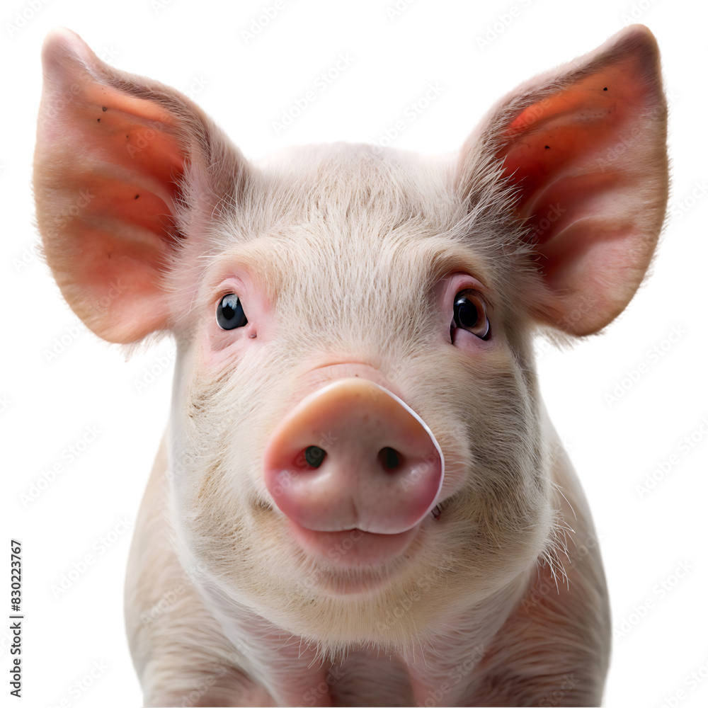 a pig poritrit on transparent background
